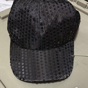 Black Sequin‎ adjustable women’s Cap adults OSFA